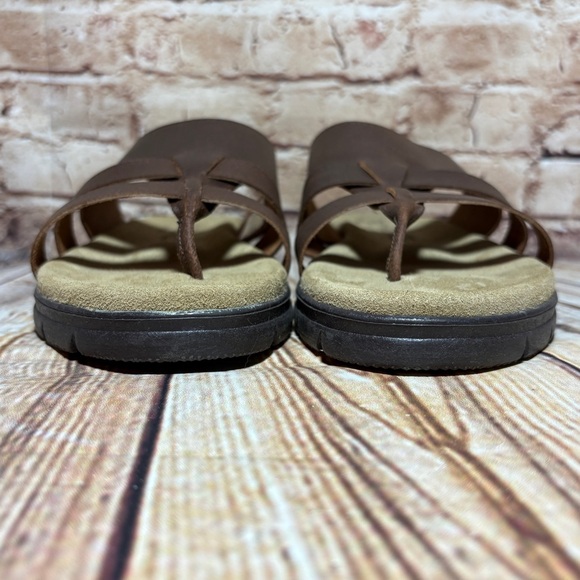 Vintage Cherokee Leather Strappy Thong Sandal 8.5 M Brown Retro Made in Italy - Picture 7 of 12